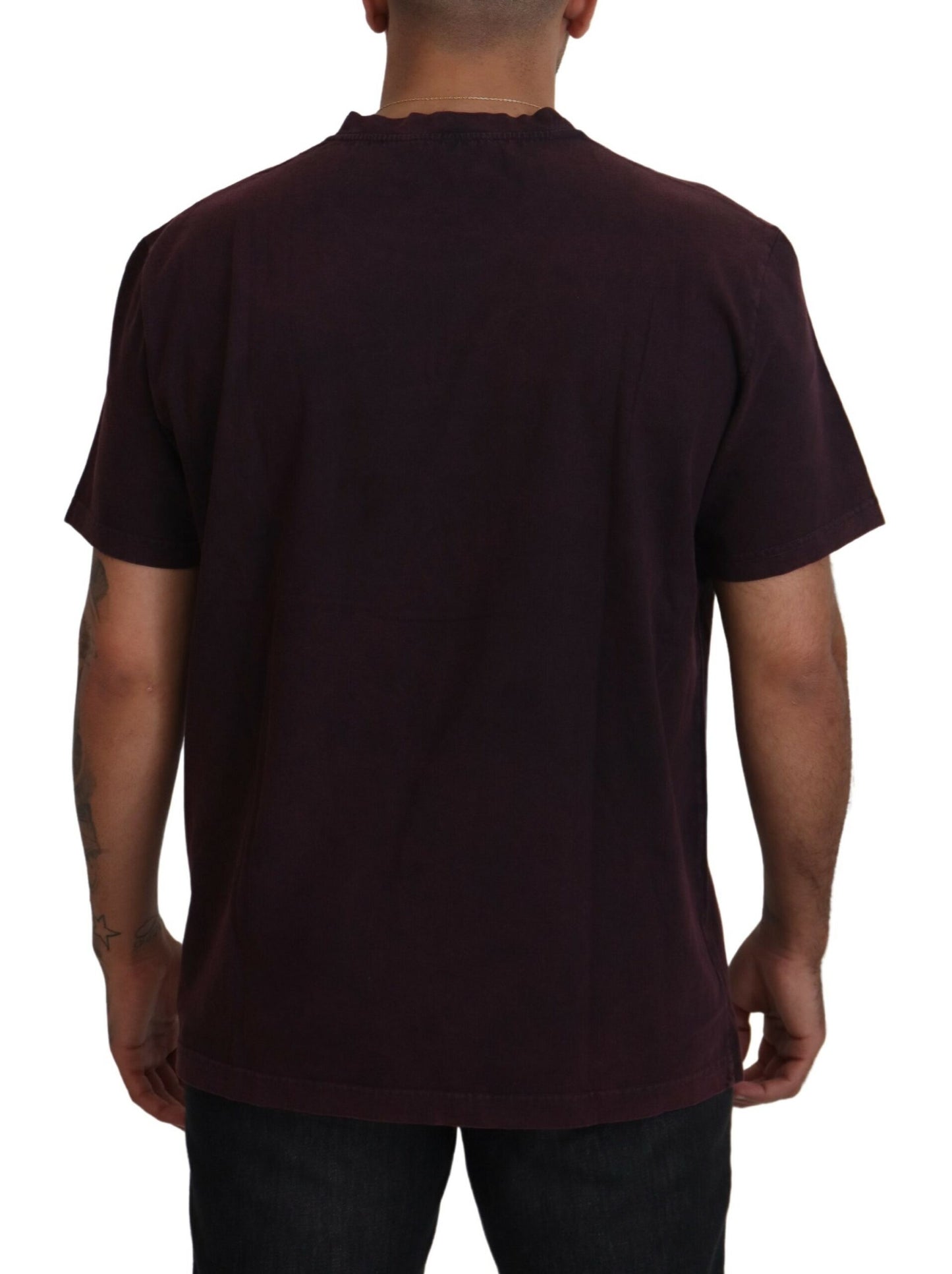 Dolce &amp; Gabbana Burgundy Crewneck Short Sleeve T-shirt