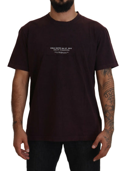 Dolce &amp; Gabbana Burgundy Crewneck Short Sleeve T-shirt