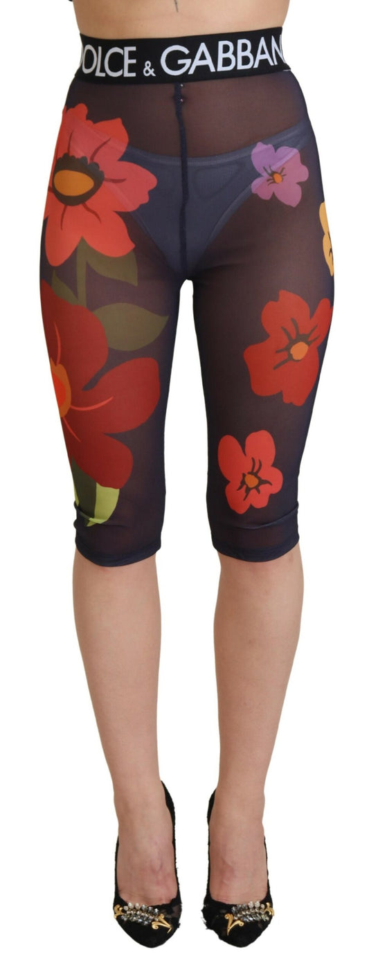 Dolce &amp; Gabbana Elegant Floral Print High Waist Leggings