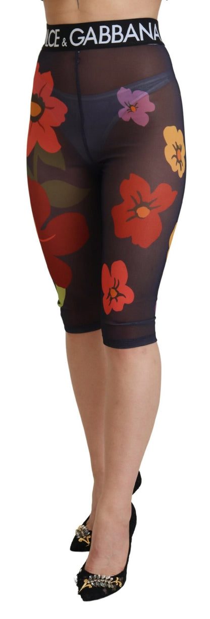 Dolce &amp; Gabbana Elegant Floral Print High Waist Leggings