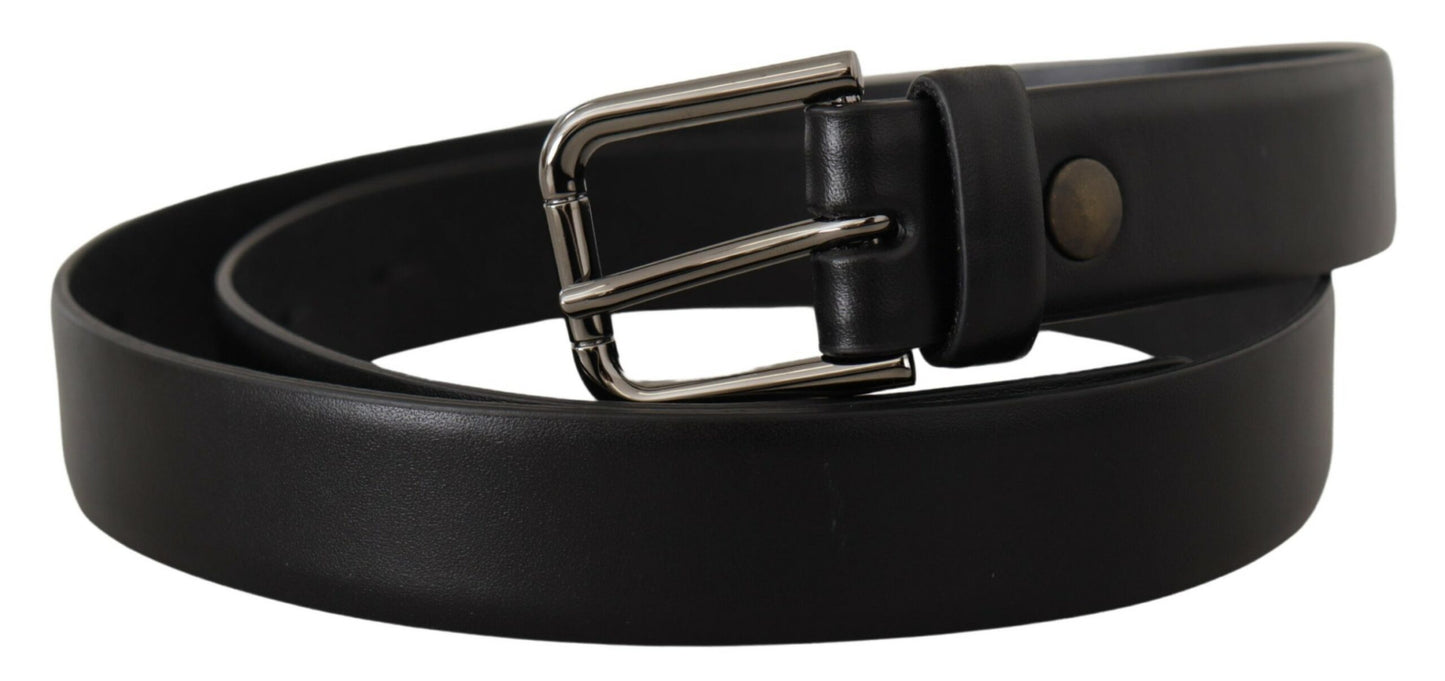 Dolce &amp; Gabbana Elegant Black Leather Classic Belt