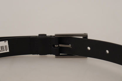 Dolce & Gabbana Elegant Black Leather Belt with Metal Buckle