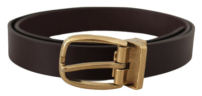 Dolce &amp; Gabbana Elegant Dark Brown Leather Belt