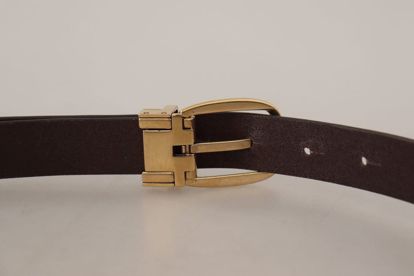 Dolce &amp; Gabbana Elegant Dark Brown Leather Belt