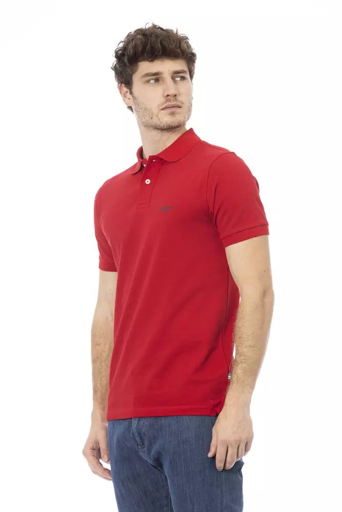 Baldinini Trend Red Cotton Men Polo