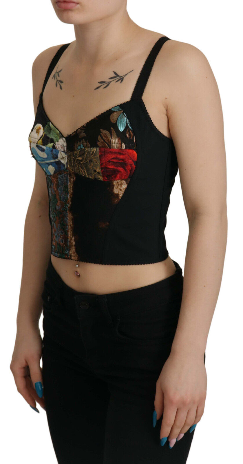 Dolce & Gabbana Elegant Floral Corset Top Blouse