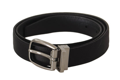 Dolce &amp; Gabbana Elegant Silk Leather Belt with Logo Buckle