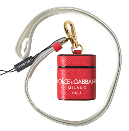 Dolce &amp; Gabbana Elegant Red Leather Airpods Case