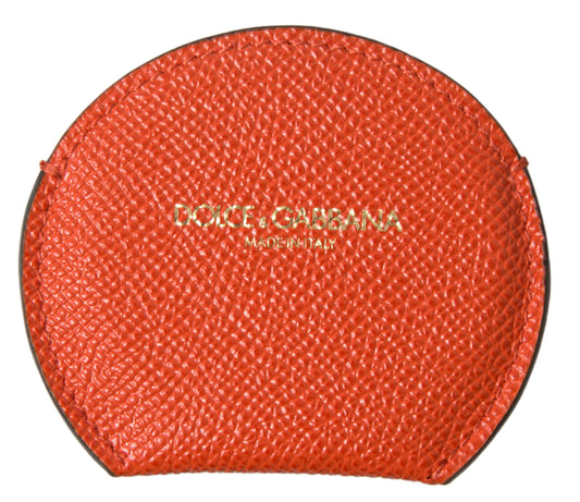 Dolce &amp; Gabbana Elegant Orange Calfskin Mirror Holder