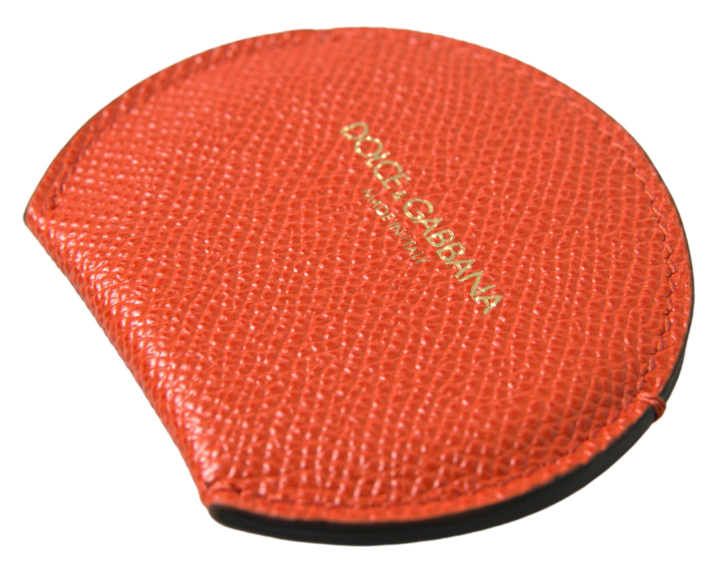 Dolce &amp; Gabbana Elegant Orange Calfskin Mirror Holder