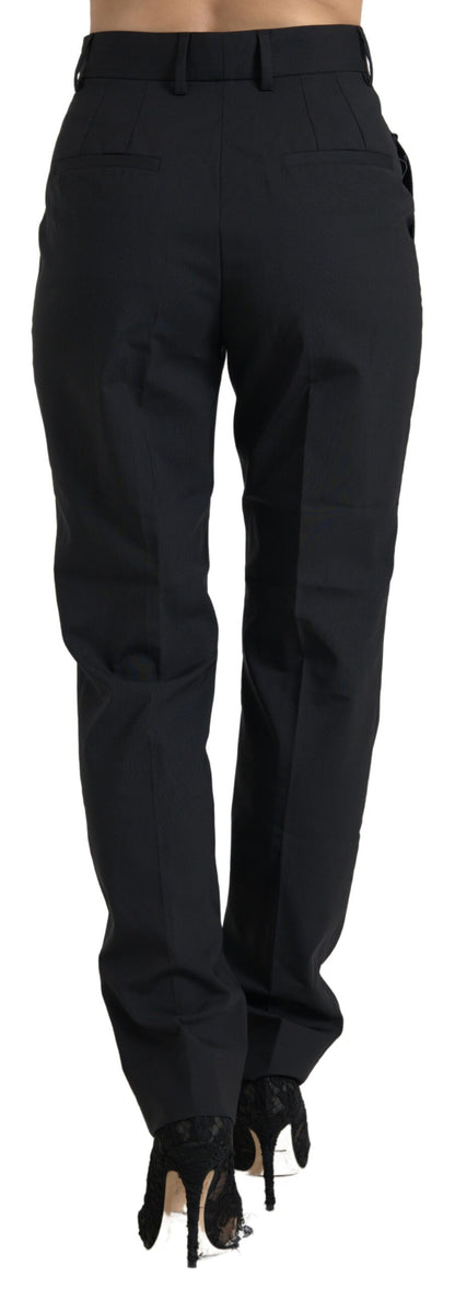 Dolce &amp; Gabbana Elegant High-Waist Tapered Wool Pants