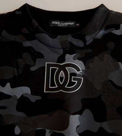 Dolce &amp; Gabbana Elegant Black Camouflage Pullover Sweater