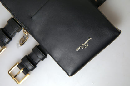 Dolce &amp; Gabbana Elegant Leather Wristlet Clutch