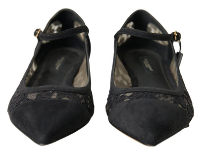 Dolce &amp; Gabbana Elegant Black Lace Flats