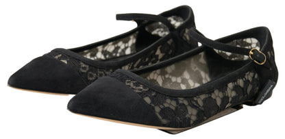 Dolce &amp; Gabbana Elegant Black Lace Flats