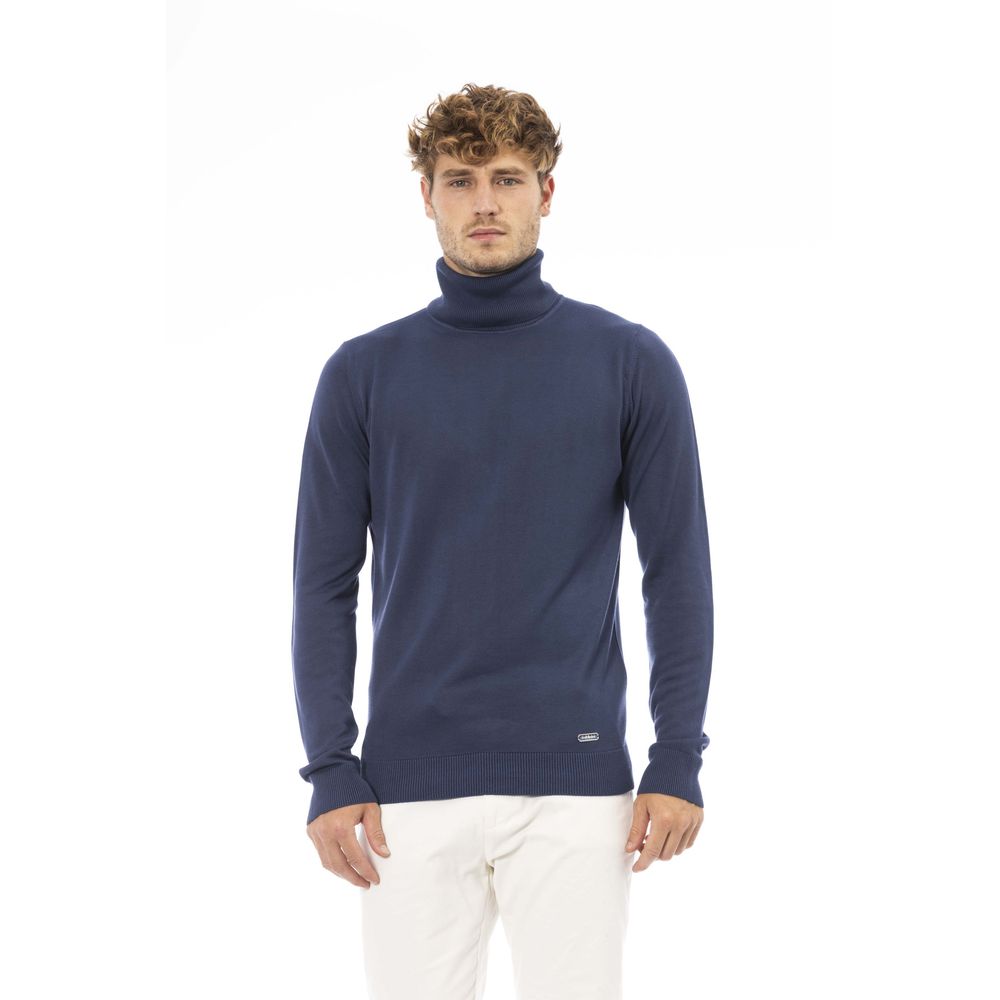 Baldinini Trend Chic Turtleneck Sweater in Blue - Modal &amp; Cashmere Blend