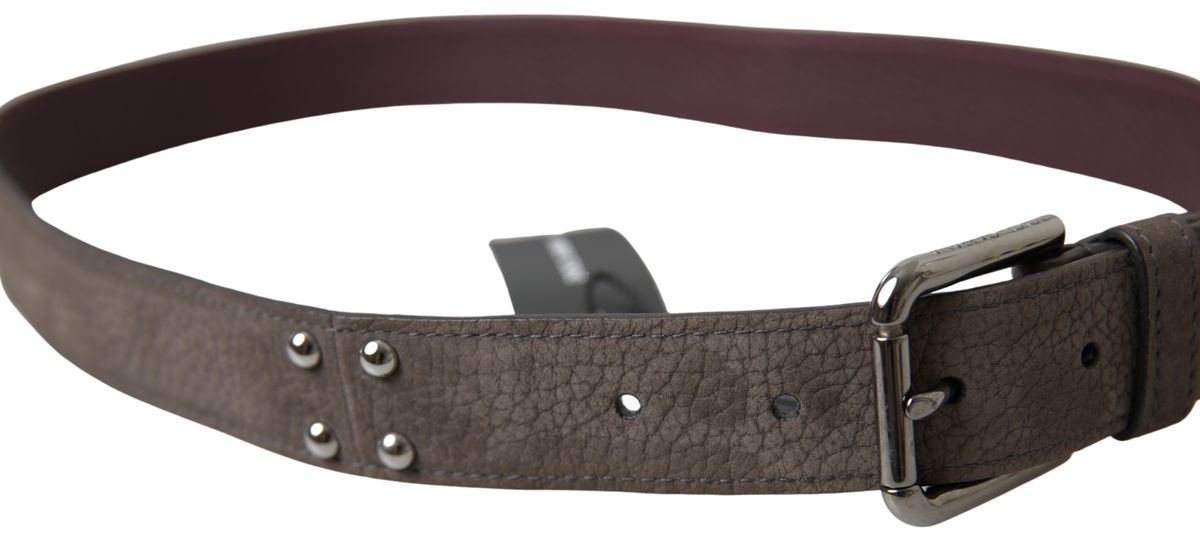 Dolce &amp; Gabbana Elegant Brown Leather Belt with Metal Buckle