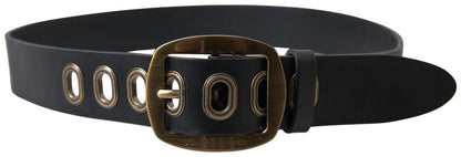 Dolce &amp; Gabbana Sleek Italian Leather Belt with Metal Buckle