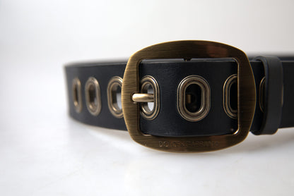 Dolce &amp; Gabbana Sleek Italian Leather Belt with Metal Buckle