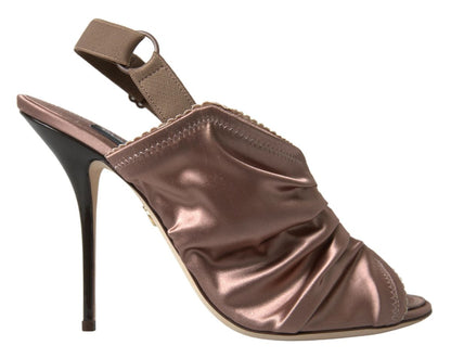 Dolce &amp; Gabbana Elegant Slingback Stiletto Heels in Light Brown