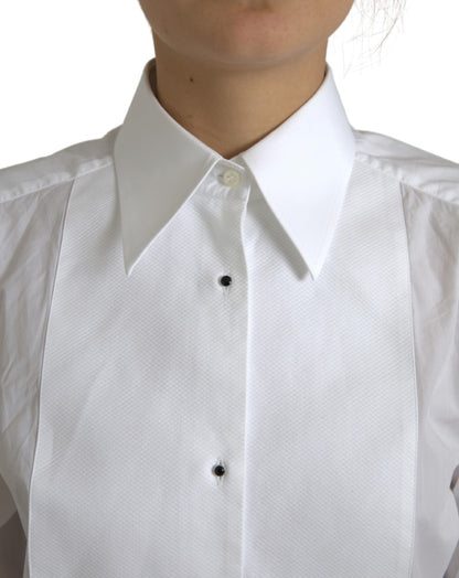 Dolce &amp; Gabbana Elegant White Cotton Poplin Dress Shirt