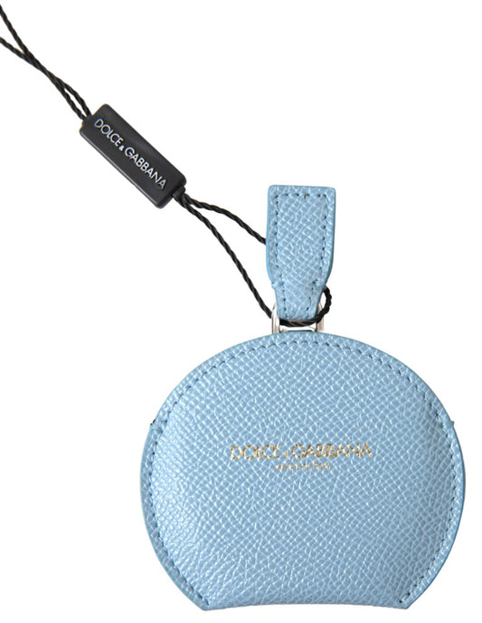 Dolce &amp; Gabbana Elegant Leather Mirror Holder in Light Blue