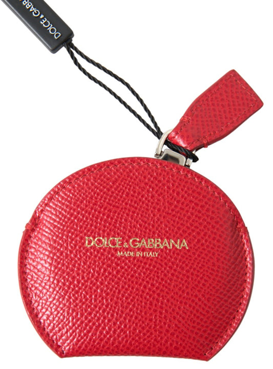 Dolce &amp; Gabbana Elegant Red Leather Mirror Holder