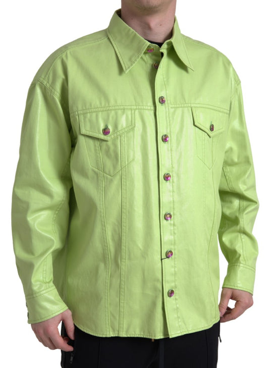 Dolce &amp; Gabbana Elegant Light Green Cotton Button Down Shirt