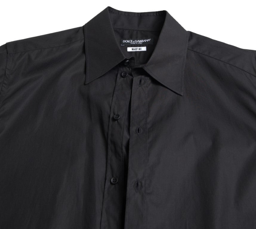 Dolce &amp; Gabbana Black Collared Long Sleeve MARTINI Shirt