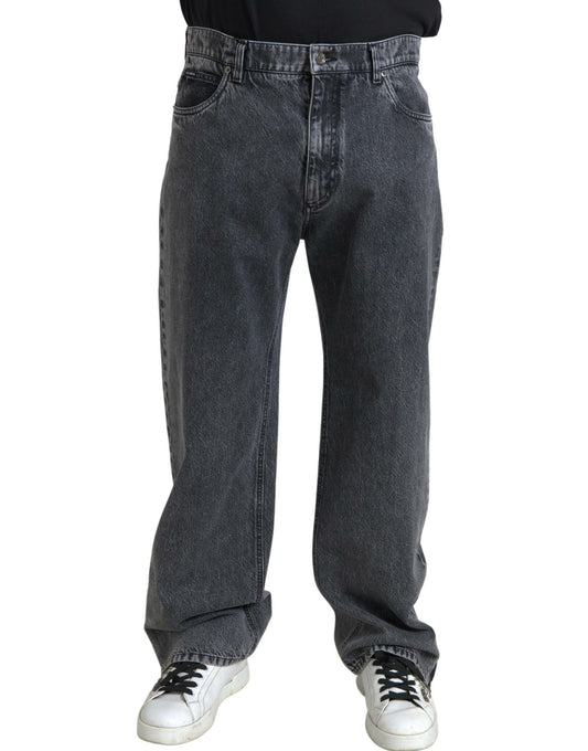 Dolce &amp; Gabbana Elegant Dark Gray Straight Denim Jeans