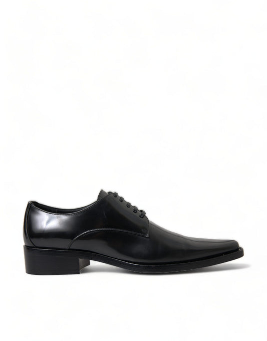 Dolce &amp; Gabbana Elegant Black Leather Formal Flats