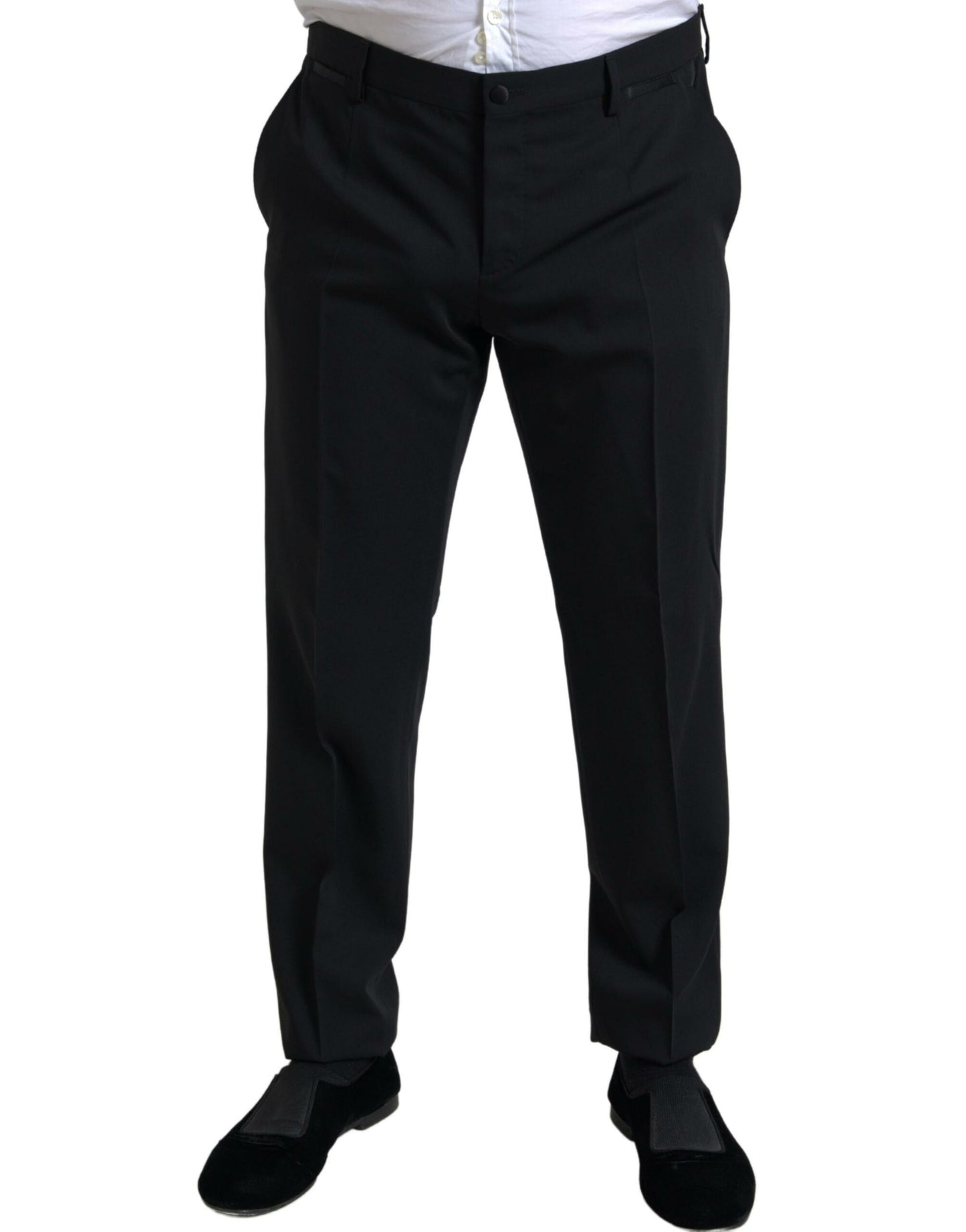 Dolce &amp; Gabbana Elegant Black Slim Fit Two-Piece Suit