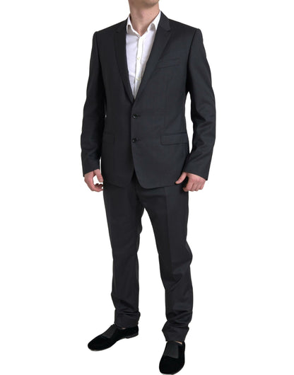 Dolce &amp; Gabbana Elegant Black Two-Piece Slim Fit Suit