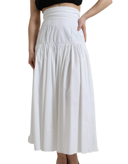 Dolce &amp; Gabbana Elegant High Waist Cotton Maxi Skirt