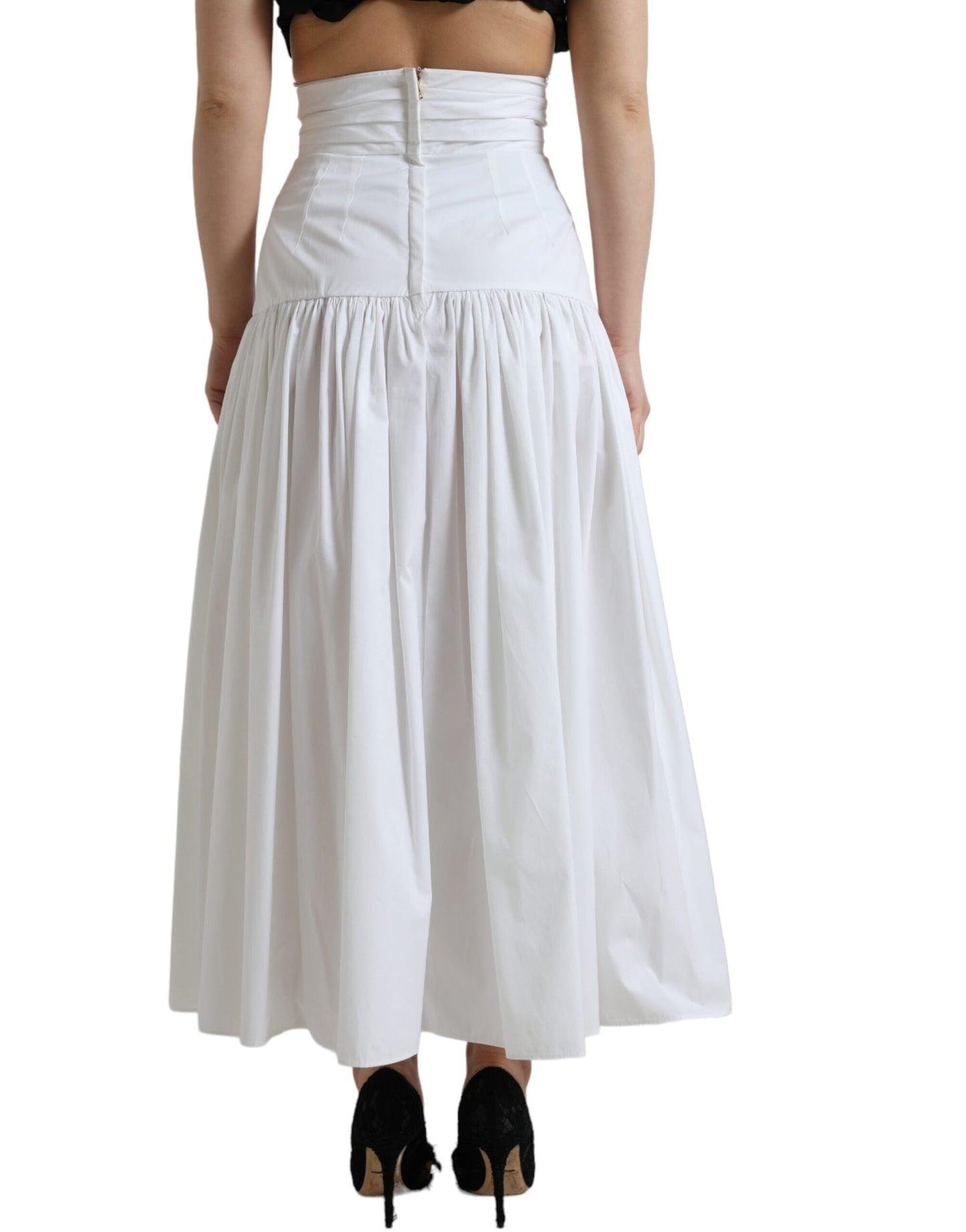 Dolce &amp; Gabbana Elegant High Waist Cotton Maxi Skirt