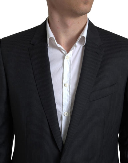 Dolce &amp; Gabbana Elegant Black Two-Piece Slim Fit Suit