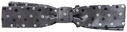 Dolce &amp; Gabbana Elegant Silk Gray Bow Tie