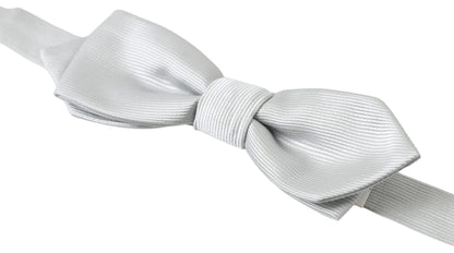 Dolce &amp; Gabbana Elegant Silk Bow Tie in Gray