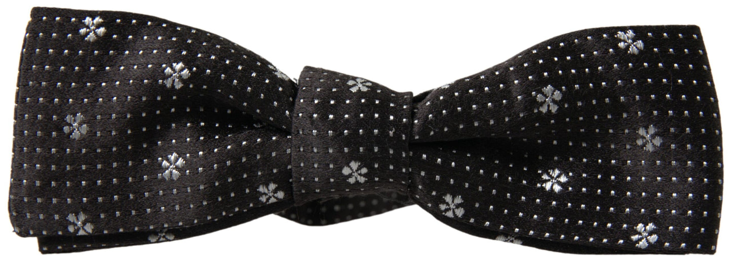 Dolce &amp; Gabbana Elegant Black Silk Bow Tie