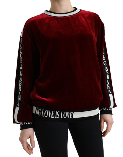 Dolce &amp; Gabbana Elegant Bordeaux Silk-Blend Sweater