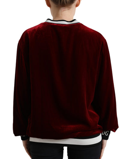 Dolce &amp; Gabbana Elegant Bordeaux Silk-Blend Sweater