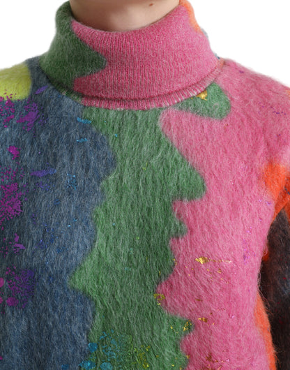 Dolce &amp; Gabbana Multicolor Mohair Stripe Turtleneck Sweater