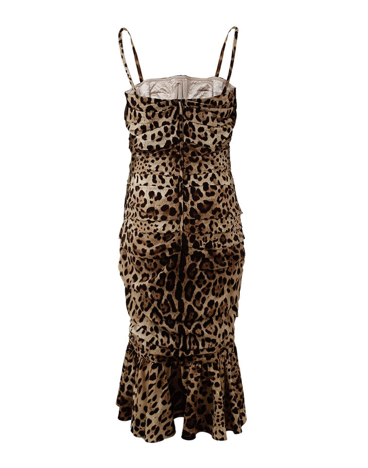 Dolce &amp; Gabbana Elegant Leopard Print Cady Dress