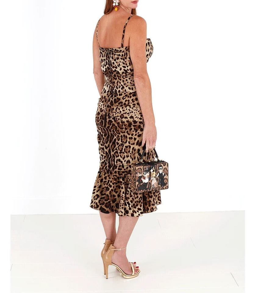 Dolce &amp; Gabbana Elegant Leopard Print Cady Dress