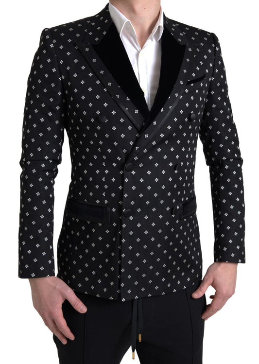 Dolce &amp; Gabbana Elegant Geometric Patterned Slim Blazer