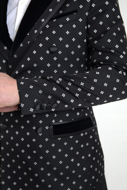 Dolce &amp; Gabbana Elegant Geometric Patterned Slim Blazer