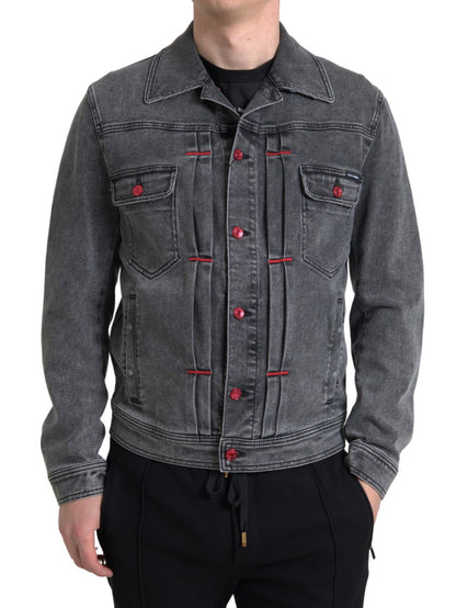 Dolce &amp; Gabbana Elegant Gray Stretch Denim Jacket