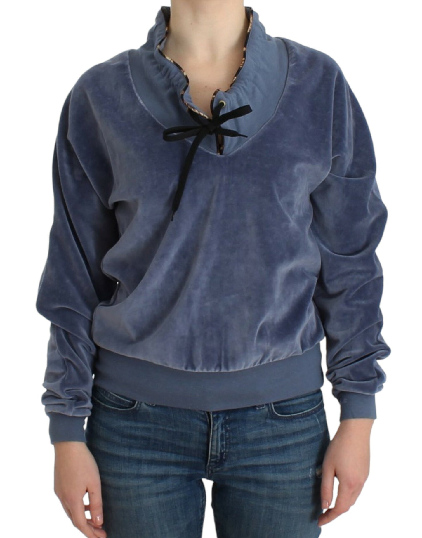 Cavalli Elegant Mock Sweater with Rhinestone Detail