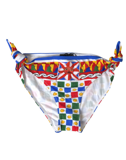 Dolce &amp; Gabbana Multicolor Carretto Print Bikini Bottom