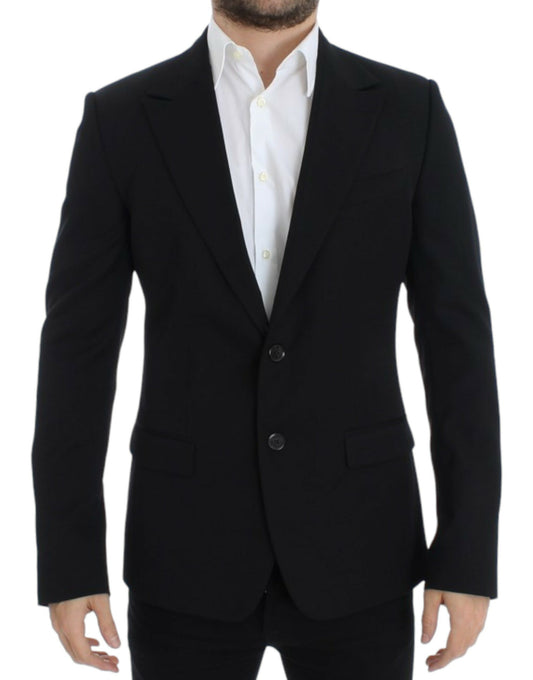 Dolce &amp; Gabbana Black wool slim fit blazer